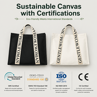 Tas Belanja Kanvas Warna Solid Besar Custom, Desain Logo Huruf Cetak, Penutup Ritsleting, Kantong Poliester, Dapat Digunakan Kembali