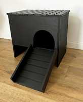 Grande maison en bois pour animaux de compagnie avec échelle : cachette pour tortues, cochons d'Inde et lapins