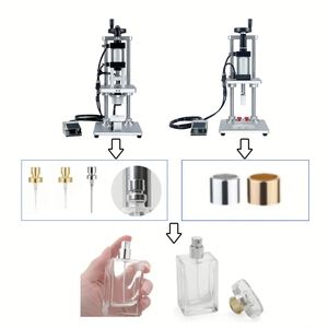Machine <span class=keywords><strong>de</strong></span> capsulage pneumatique <span class=keywords><strong>de</strong></span> bureau pour flacons <span class=keywords><strong>de</strong></span> <span class=keywords><strong>parfum</strong></span>, pots cosmétiques et bouteilles d'huile en verre, avec capuchonneuse à anneau <span class=keywords><strong>de</strong></span> col moyen pour bouchons en aluminium - Product Image 4