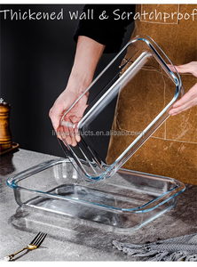 Plateaux de cuisson en verre borosilicate personnalisables de 3000 ml, élégants, carrés, grande capacité, pour servir - Product Image 6