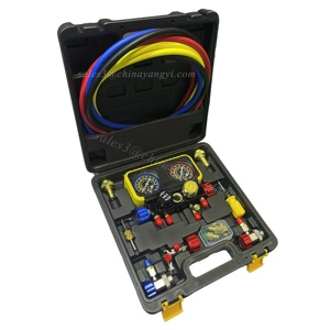 Juego de manómetro de 4 válvulas de aire acondicionado con válvula de bola Compatible con refrigerantes R1234yf <span class=keywords><strong>R134A</strong></span> y R600a R290 - Product Image 2