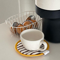 Taille personnalisée logo bureau forme ronde rayé éponge serviette tissu thé café tasse tasse sous-verre coussin tapis