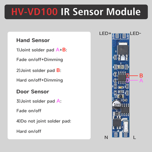 Greeson AC110V-220V IR Quy Nạp mô-đun chuyển đổi 1A điện áp cao LED Dimmer tay/cửa cảm biến cho tủ quần áo cửa - Product Image 3