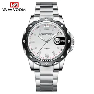 Gran venta de relojes Vava voom 2411 para hombre, reloj de pulsera de cuarzo de negocios a la moda, reloj de cuarzo informal clásico de acero inoxidable para hombre