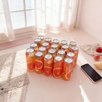 Canette transparente en PET de qualité alimentaire avec bouchon en aluminium pour boissons, thé au lait Boba, logo personnalisé, ouverture facile