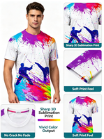 T-shirt unisexe décontracté à col rond et manches courtes avec imprimé numérique 3D motif karaté, nouveauté transfrontalière