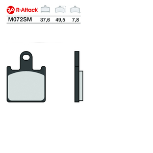 ผ้าเบรกมอเตอร์ไซค์ R-Attack M072SM ด้านหน้า ผลิตจากทองแดงเผา ขนาด 37.6x49.5x7.8 มม. ได้รับการรับรองมาตรฐาน R90 - Product Image 1