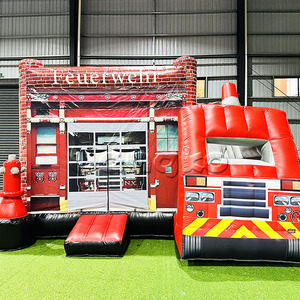 Château gonflable de <span class=keywords><strong>camion</strong></span> de pompiers à impression intégrale de qualité commerciale - Product Image 1