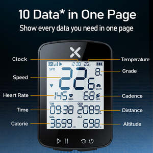 XOSS G2 Plus GPS <b>Cycling</b> <b>Computer</b> 2.2'' Segment LCD 28 Hours+ Battery Bicycle <b>Wireless</b> Speedometer BLE ANT+ Tracker Waterproof - Product Image 4