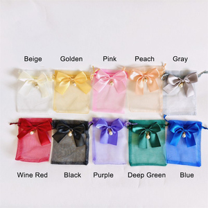 Mini Sac Cadeau Décoratif 10x15cm en Gros, <span class=keywords><strong>Pochette</strong></span> Transparente en Maille avec Cordon Coulissant, Sac d'Emballage en Organza pour <span class=keywords><strong>Mariage</strong></span> avec Logo Personnalisé - Product Image 4