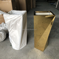 Pot taman anti korosi, pot tanaman tinggi 90cm 100cm, logam hitam tahan korosi dan penanam baja/100cm