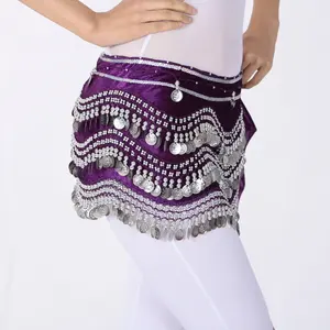 Falda <span class=keywords><strong>de</strong></span> Danza del Vientre con 248 Monedas Plateadas, Cinturón <span class=keywords><strong>de</strong></span> Danza con 3 Hileras <span class=keywords><strong>de</strong></span> Cuentas, Accesorios <span class=keywords><strong>de</strong></span> Danza, <span class=keywords><strong>Disfraz</strong></span> - Product Image 3