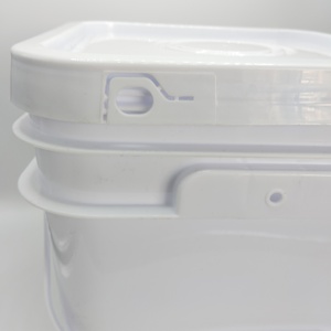 Vente en gros 12L Emballage personnalisé de qualité alimentaire Biscuit seau carré en plastique chocolat conteneurs peinture barils - Product Image 2