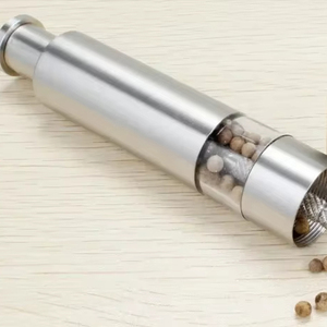 Wholesale Custom Stainless Steel Spices Mill With Thumb Push Button Household <b>Mini</b> Pepper and Salt - Product Image 2