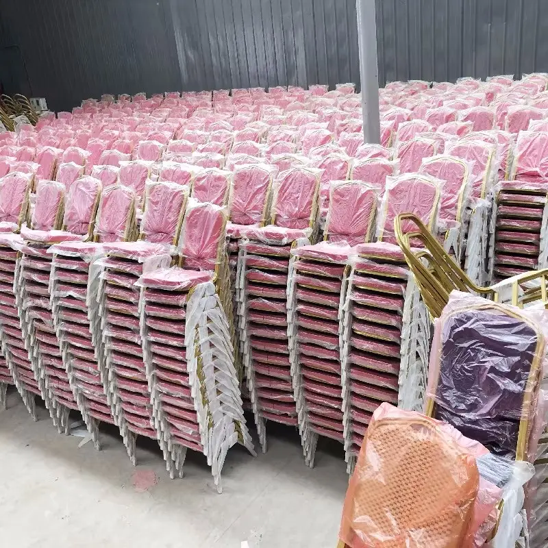 The Most Popular Export Quality Bulk Sale Factory Price Hotel Furniture Cloth Covering Aluminium Alloy Frame Banquet Chair