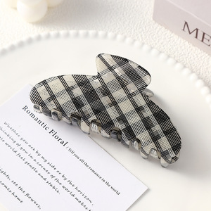 Horquilla a Cuadros para Estudiantes, Pinza de Pelo con Diseño Clásico a Cuadros, Antideslizante, Accesorio de Pelo Sencillo y Clásico - Product Image 5