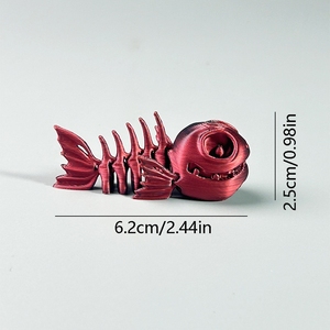 3D Printed Articulated Piranha <b>Toy</b> Fun Movable Skeleton Design for <b>Desk</b> Decor Fidget & Decompression - Product Image 3