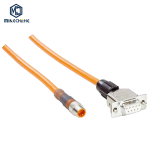 DSL-8D04G10M025KM1 DSL-8D04G10M050KM1 DSL-8D04G10M100KM1 ดีไวซ์เน็ตสายเคเบิล M12 ขั้วต่อ 4 พินสำหรับ PLC การสื่อสารเครือข่ายไวริน - Product Image 1