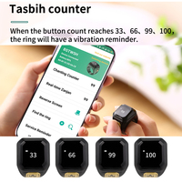 Anillo inteligente Tasbih con pantalla táctil OLED de plástico de lujo, el más vendido, con control por aplicación para el recuento de oraciones musulmanas y función Qibla Zikr.