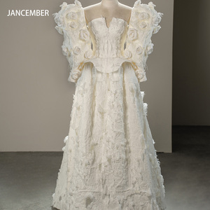 3D Flower Lace Sweetheart Special Design <b>Wedding</b> <b>Dresses</b> With <b>Detachable</b> <b>Sleeve</b> Elegant Ball Gown Sfy189 - Product Image 1