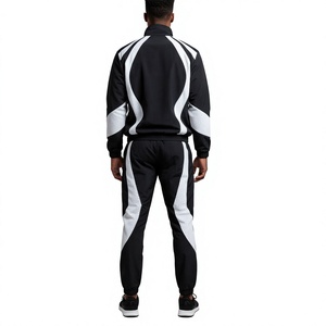 Ensemble de survêtement contrasté uni pour homme, coupe-vent léger, tenue de jogging décontractée d'été deux pièces avec cordon de serrage - Product Image 2