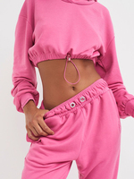 Nouveau surdimensionné personnalisé plaine entraînement survêtement vêtements de sport de plein air femmes culture fermeture éclair à capuche ensembles