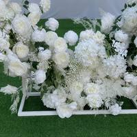 Arche de fleurs artificielles en forme de cœur blanc et vert de 2,4 m, cadre floral d'amour, toile de fond de mariage pour événements de fiançailles et décoration de photomaton