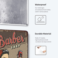 Juego de Letreros Metálicos Vintage para Barbería, Decoración Retro para Pared de Barbería, Salón, Bar o Cuarto de Hombre