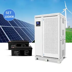 Novo design solar pv casa completo 50kw 100kw sistema de energia solar híbrido com bateria 100kw para industrial///