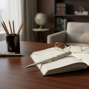 Penna a Sfera Aurora Slim con Finiture in Argento e Oro, Strumento di Scrittura Classico - Product Image 3