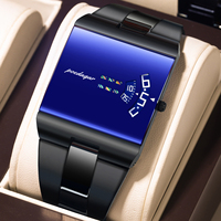 Montre-bracelet à quartz Poedagar 857 pour homme, design futuriste élégant et unique, étanche 3ATM, boîtier en alliage, bracelet en acier inoxydable