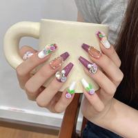 Ongles press-on professionnels de marque privée, design artisanal, style luxueux, multicolores, différentes formes, haute qualité, vente en gros