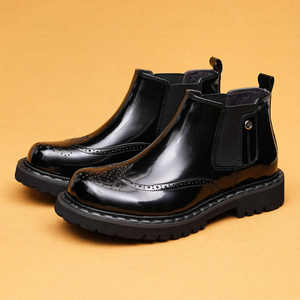 Botas para hombre más vendidas, botas de trabajo británicas de caña alta a la moda, zapatos casuales de caña media versátiles para hombre - Product Image 2