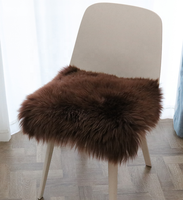 Expédition rapide, coussin en fourrure de mouton australien écologique personnalisé, tapis en fourrure longue, coussin en fourrure moderne, durable et moelleux