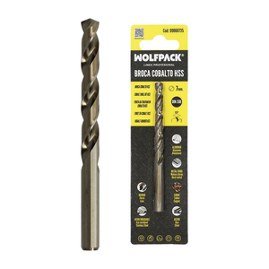 Punta cilindrica Wolfpack Cobalt HSS da 7,00 mm. Confezione blister da 1 pezzo. - Product Image 1