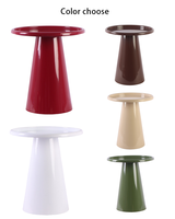 Mesa de Centro Moderna y Sencilla de Hierro Estilo Crema, Circular para Sala de Estar, Mesa Auxiliar Pequeña para Sofá