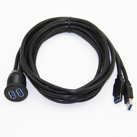 Bochara-Cable de extensión USB 3,0 macho a USB 3,0 hembra con Panel de montaje empotrado para coche, camión, barco y motocicleta