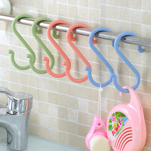 Multifunctional Plastic S-shaped Door <b>Kitchen</b> <b>Hook</b> Creative Bathroom Nail-free Wardrobe Clothes S <b>Hook</b> Home Small Tools - Product Image 3