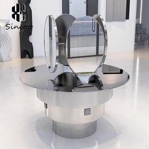 Unique Design Stainless Steel Single Sided <b>Mirror</b> Round <b>Table</b> Barber Shop Hair <b>Mirror</b> for Perm and Dye Area Multi-faceted <b>Mirror</b> - Product Image 2