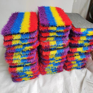 Meisen thân thiện với môi màu hồng màu xanh đầy màu sắc cỏ nhân tạo cho các trường học mẫu giáo Kid sân chơi đầy màu sắc Đường Băng theo dõi Turf thảm - Product Image 2