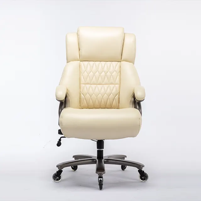 Chaise de bureau de direction ergonomique en cuir à dossier haut de gamme de luxe de haute qualité