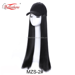 al por mayor barato gorra de béisbol pelo recto Peluca de moda Venta caliente precio bajo negro ondulado recto trenza de gorra - Product Image 5