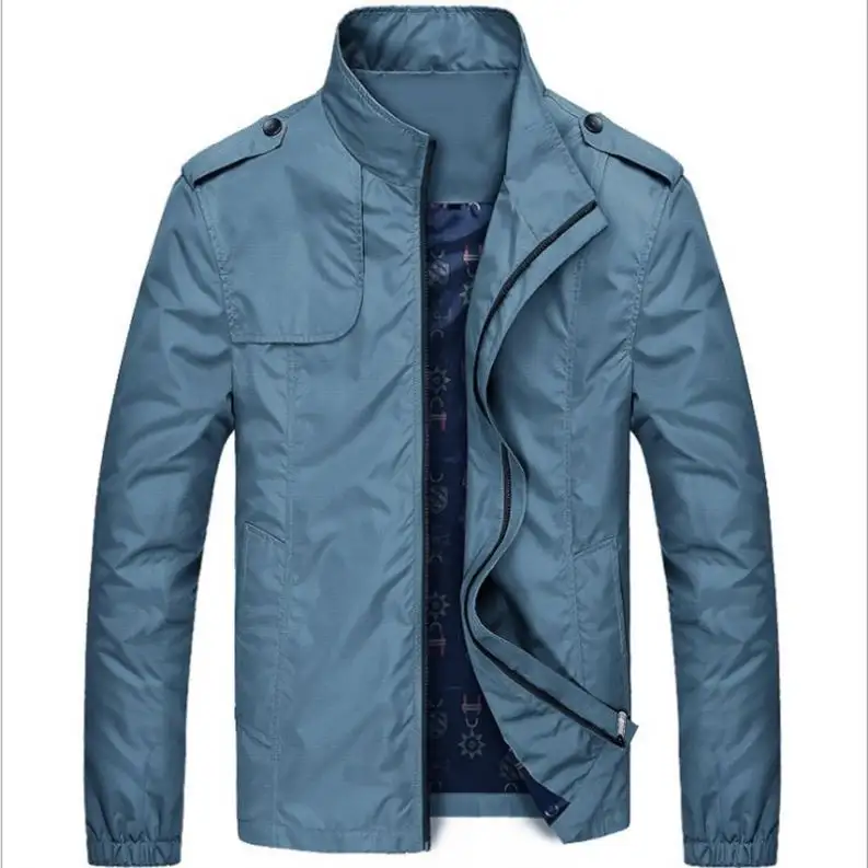 Men Spring Autumn Thin Style Outdoor Stand Collar Zip Up Windbreaker Men's Trench Wind Coat Clothing Casual Jacket