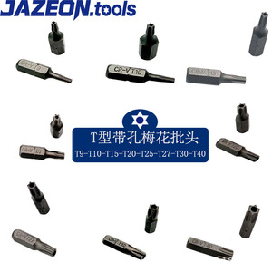 Juego de Puntas de Destornillador Torx Jazeon Tools T9 T10 T15 T20 T25 T27 T30 T40 con Orificio, Grado Industrial - Product Image 1