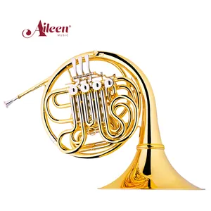 F/ Bb 4 Keys Gold Lacquered Double French Horn (FH7043G)