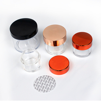 Pot en plastique transparent et anti-fuite, bocaux cosmétiques en acrylique avec couvercle, avec Logo personnalisé, 1oz, 2oz, 3oz, 4oz, 8 Oz, 50 pièces
