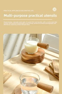 1 pièce Sous-<span class=keywords><strong>verre</strong></span> en bois d'acacia vierge pour l'artisanat, base de plateau, pour tasses, plantes, assiettes artistiques et fournitures de mosaïque DIY - Product Image 5