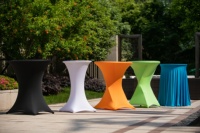 Couverture de table de bistro extensible Spadex en polyester Offre Spéciale pour tables à plis élevés avec un diamètre supérieur de 80/85cm pour les fêtes en plein air