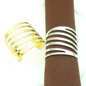 Drop Shipping Ronde Metalen Zilver Goud Decoratieve Servet Ring Gesp Singels Groothandel Servet Lus Spoel