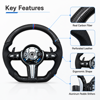 Volant sport personnalisé OEM avec grip en fibre de carbone et cuir, personnalisation de l'affichage LED pour un style racing